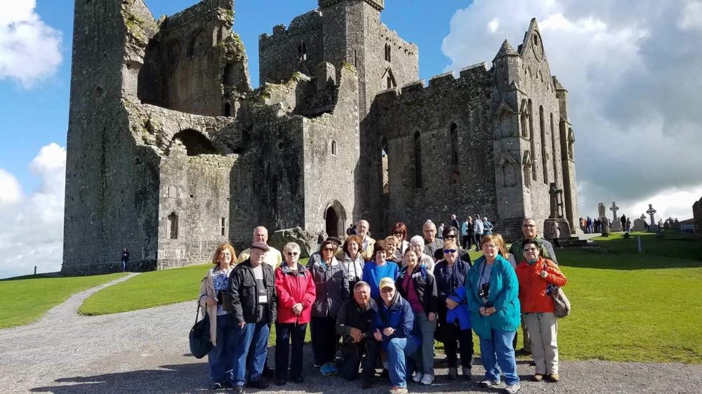 Pilgrims at the Rock of Cashel in Ireland