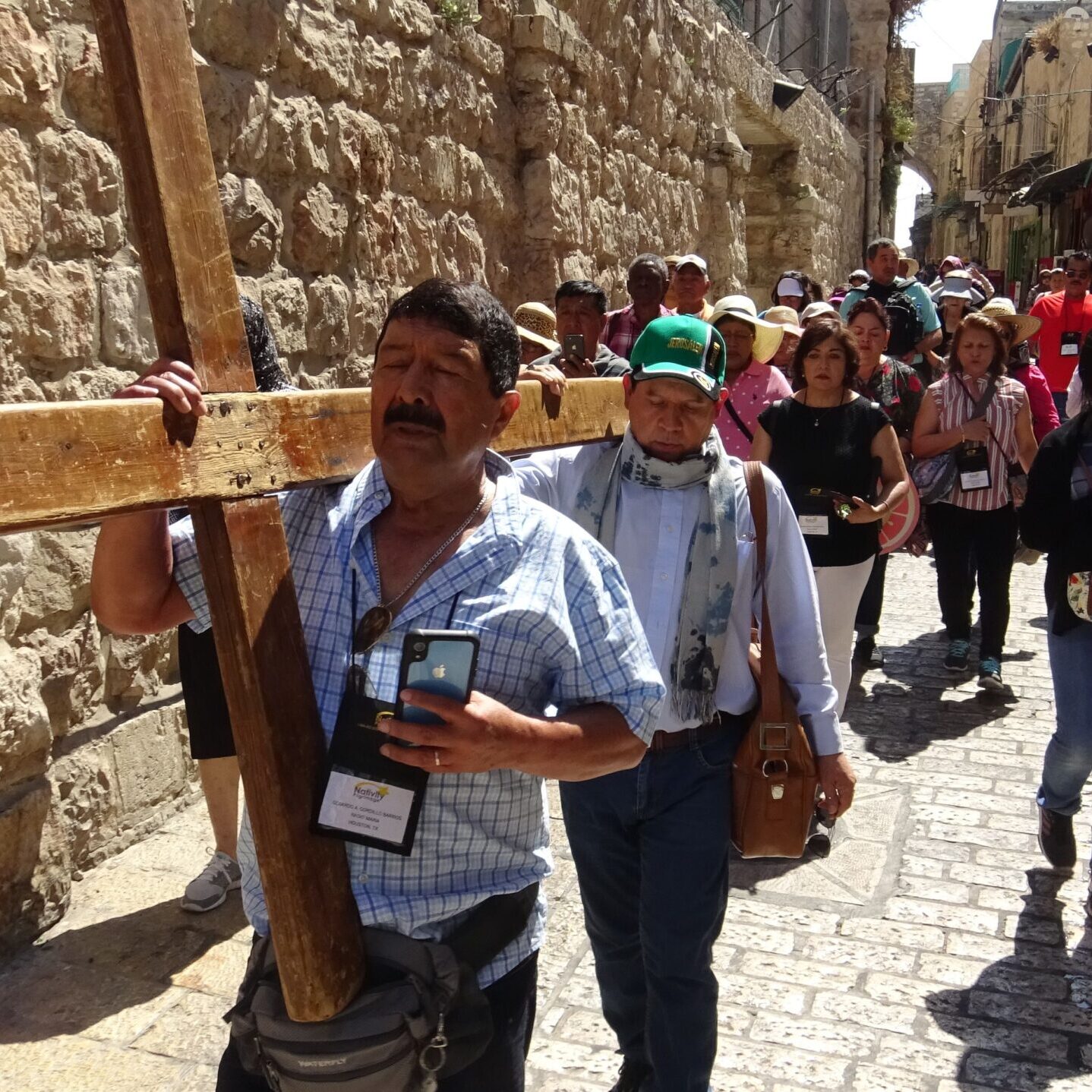Pigrims Walking the Via Dolorosa