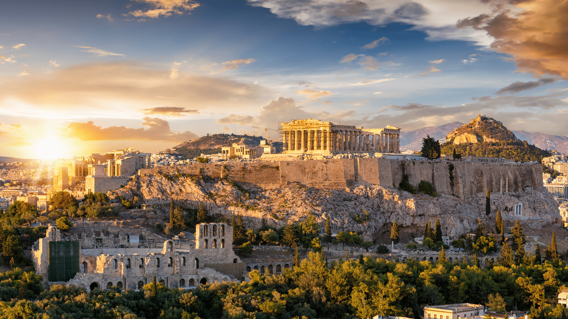 Beautiful panoramic of Athens, Greece