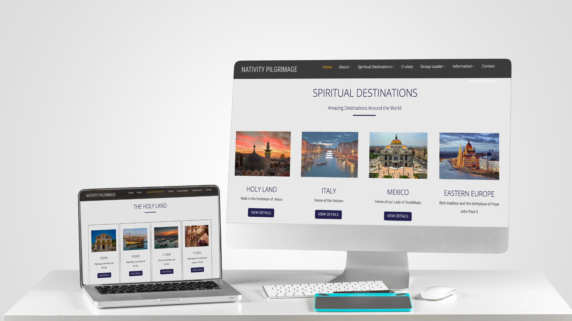 Computer And Laptop Computer And Laptop displaying Nativity Pilgrimage