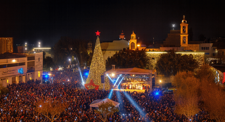 Christmas Tree in Manger Square, Bethlehem, Palestine