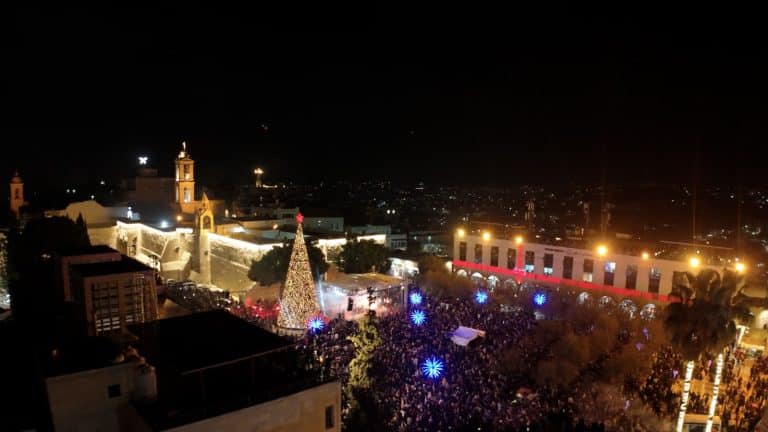 Christmas Tree in Manger Square, Bethlehem, Palestine