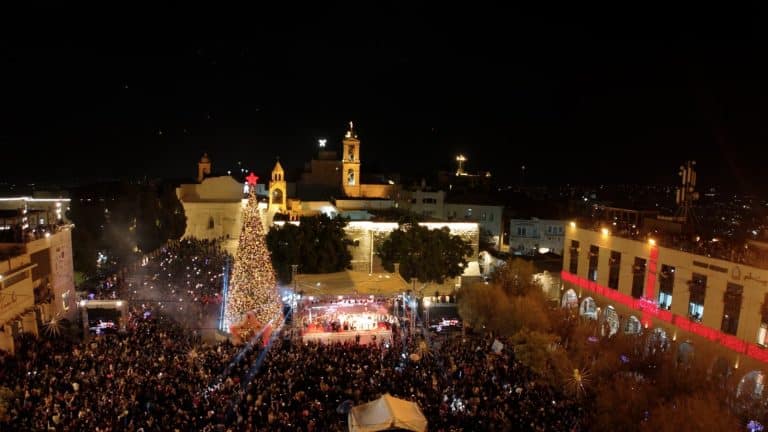 Christmas Tree in Manger Square, Bethlehem, Palestine