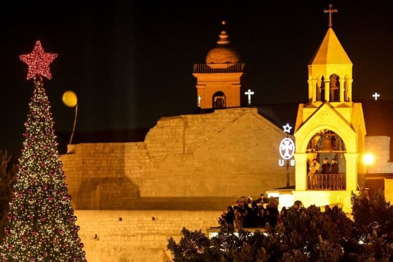 Christmas Tree in Manger Square, Bethlehem, Palestine