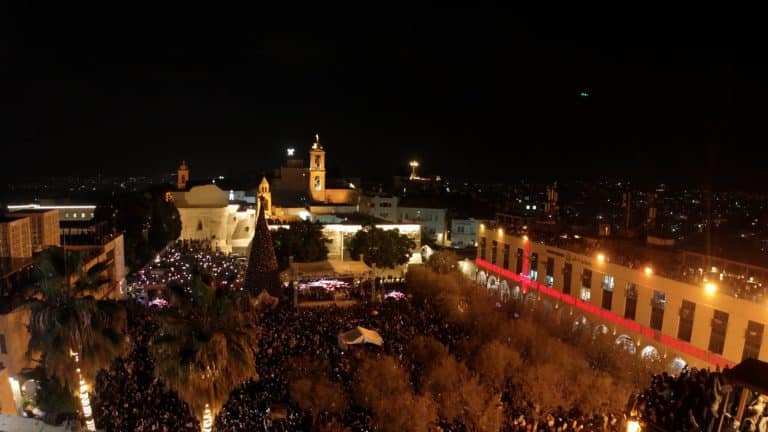 Christmas Tree in Manger Square, Bethlehem, Palestine