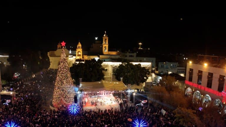 Christmas Tree in Manger Square, Bethlehem, Palestine