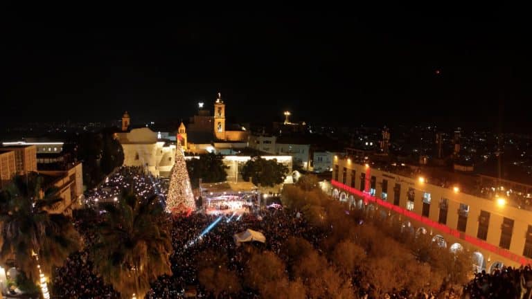 Christmas Tree in Manger Square, Bethlehem, Palestine