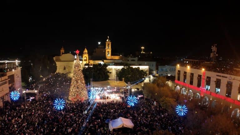 Christmas Tree in Manger Square, Bethlehem, Palestine