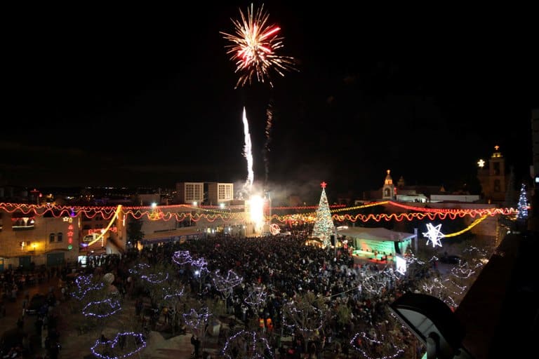Christmas Tree in Manger Square, Bethlehem, Palestine