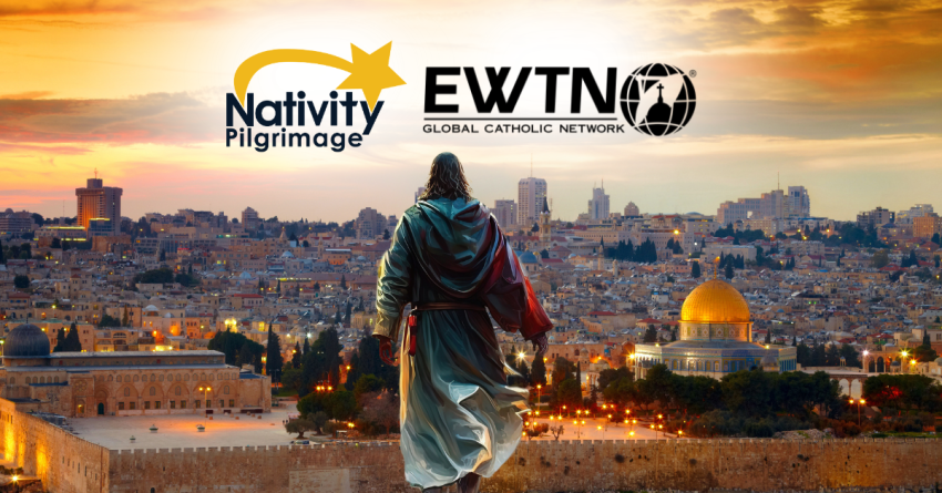 EWTN Picture of Jesus walking towards Jerusaem