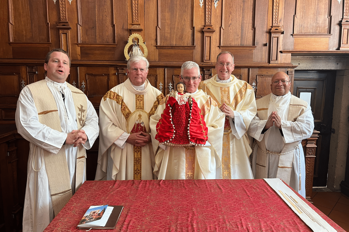 Fr. Rocky in Prague Relevant Radio's Fr. Rocky with the Infant Jesus of Prague