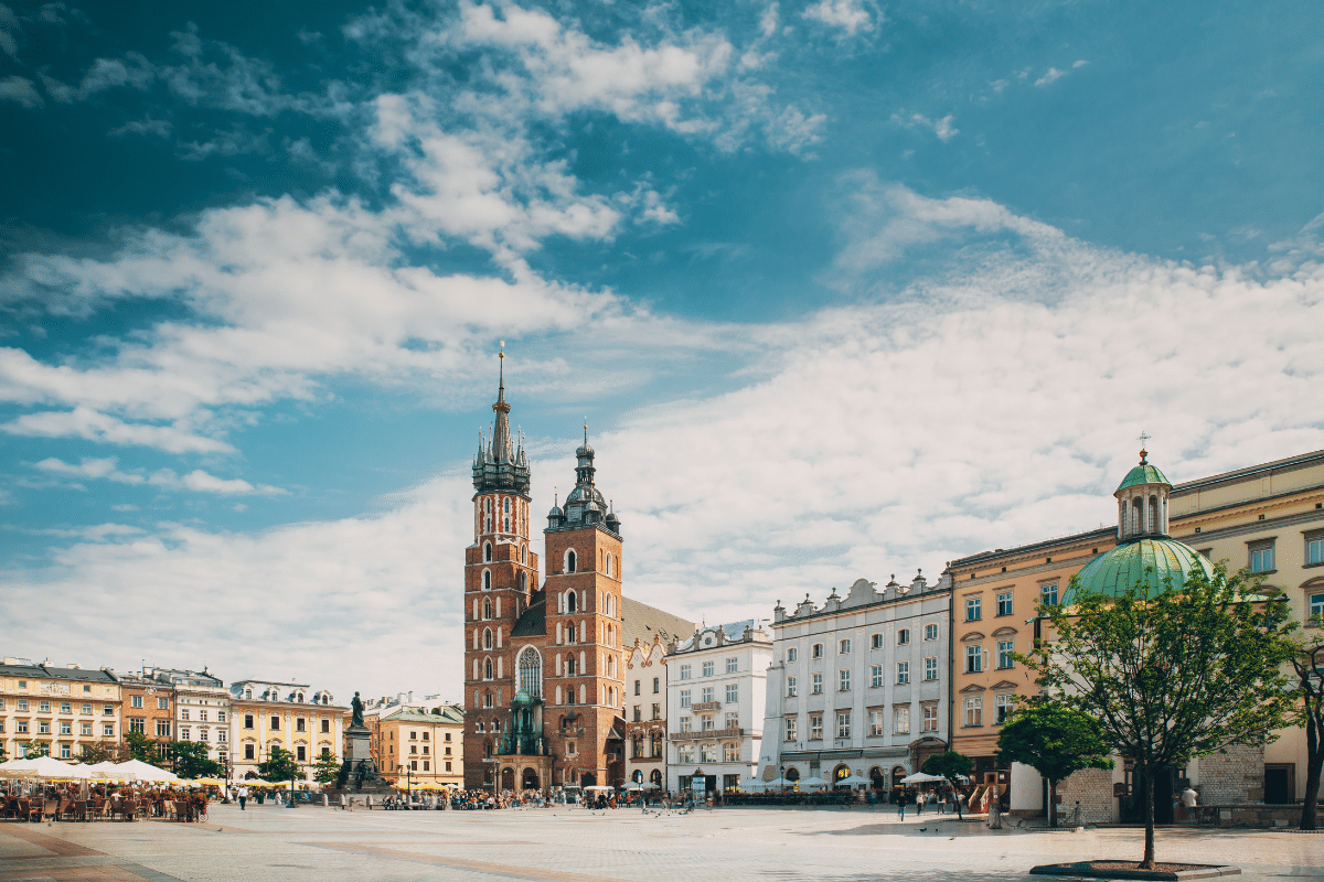 St. Mary's Basilica and Main Square, Krakow, Poland