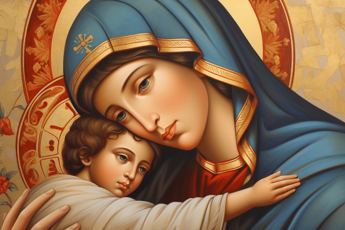 Mary Mosaic Mosaic of Mary and the Child Jesus