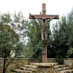 Crucifix at Cross Mountain prayer site in Medjugorje