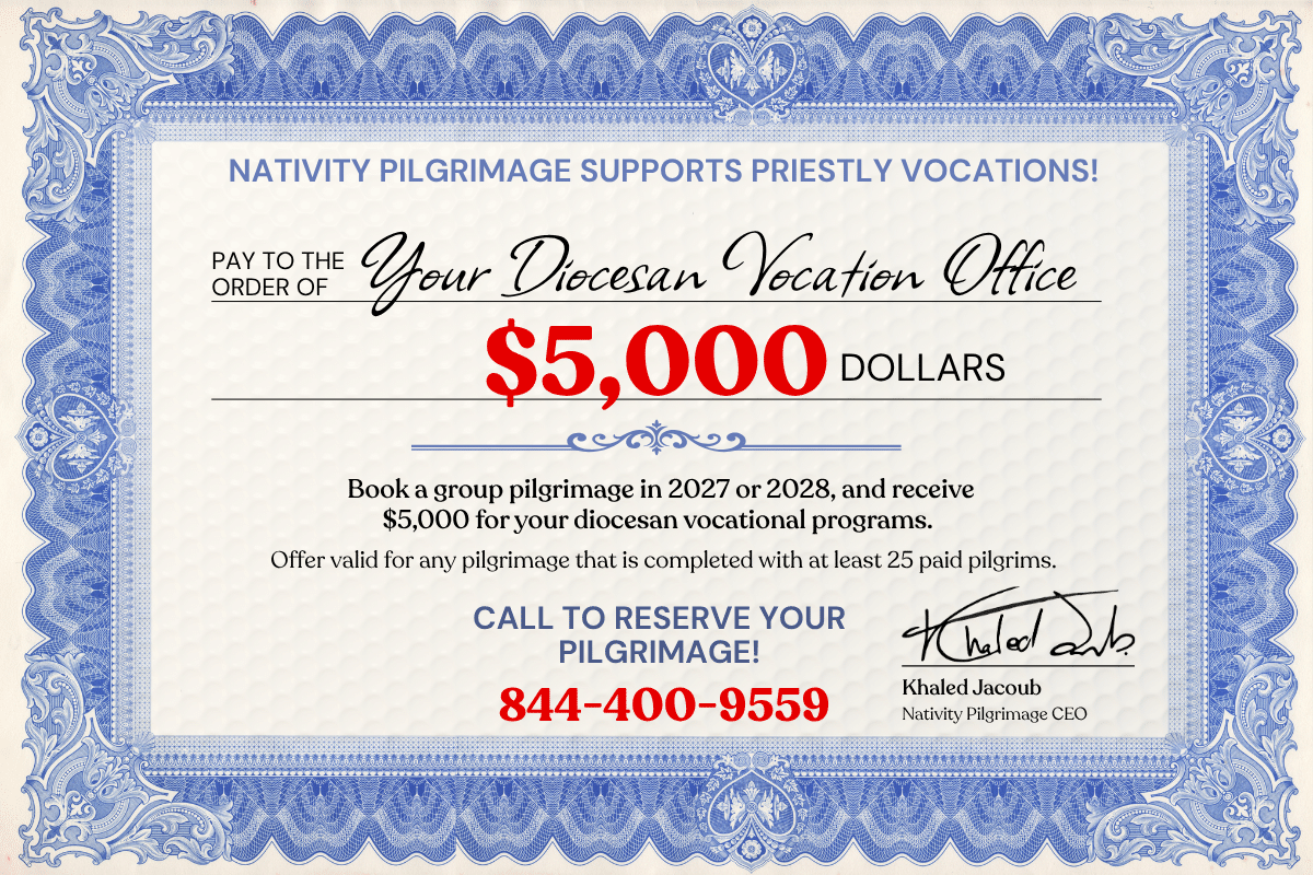 a $5,000 voucher for diocesan vocation programs in order to support future priests.
