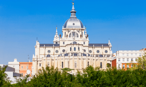 Almudena Cathedral or Santa Maria la Real de La Almudena, in Madrid, Spain