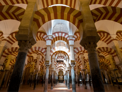 Interior of the Cathedral and former Great Mosque of Cordoba - La Mezquita